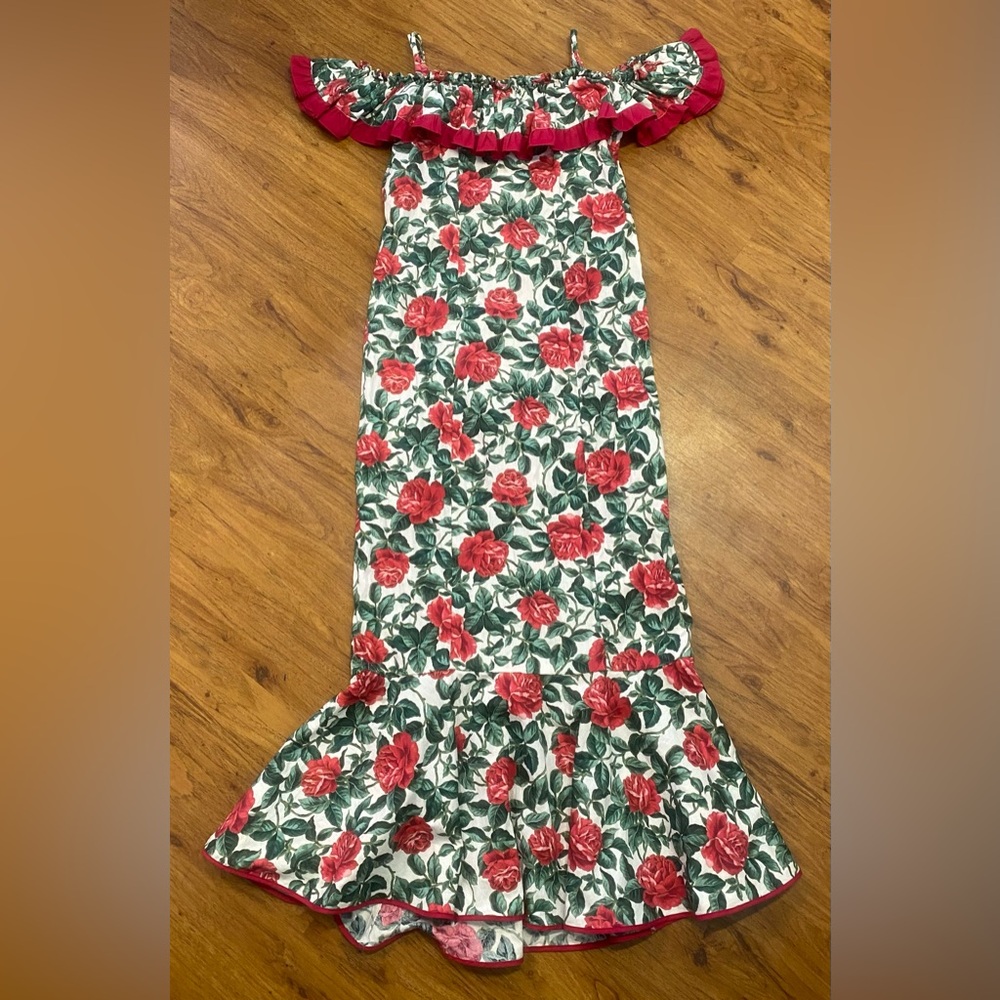 Vintage 80’s Carol Bennett Muumuu Dress Floral Hawaii Peonies 100% Authentic